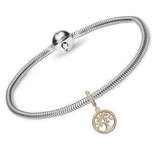 Årets Valentines sølvarmbånd fra Christina med "Livet's træ" forgyldte sølv charm og diamant